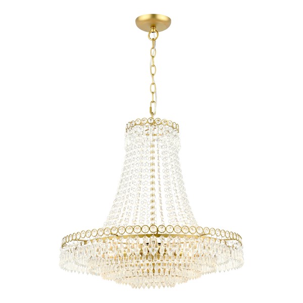 (image for) Laura Ashley Enid 5 Light Grande Chandelier Glass and Matt Antique Brass